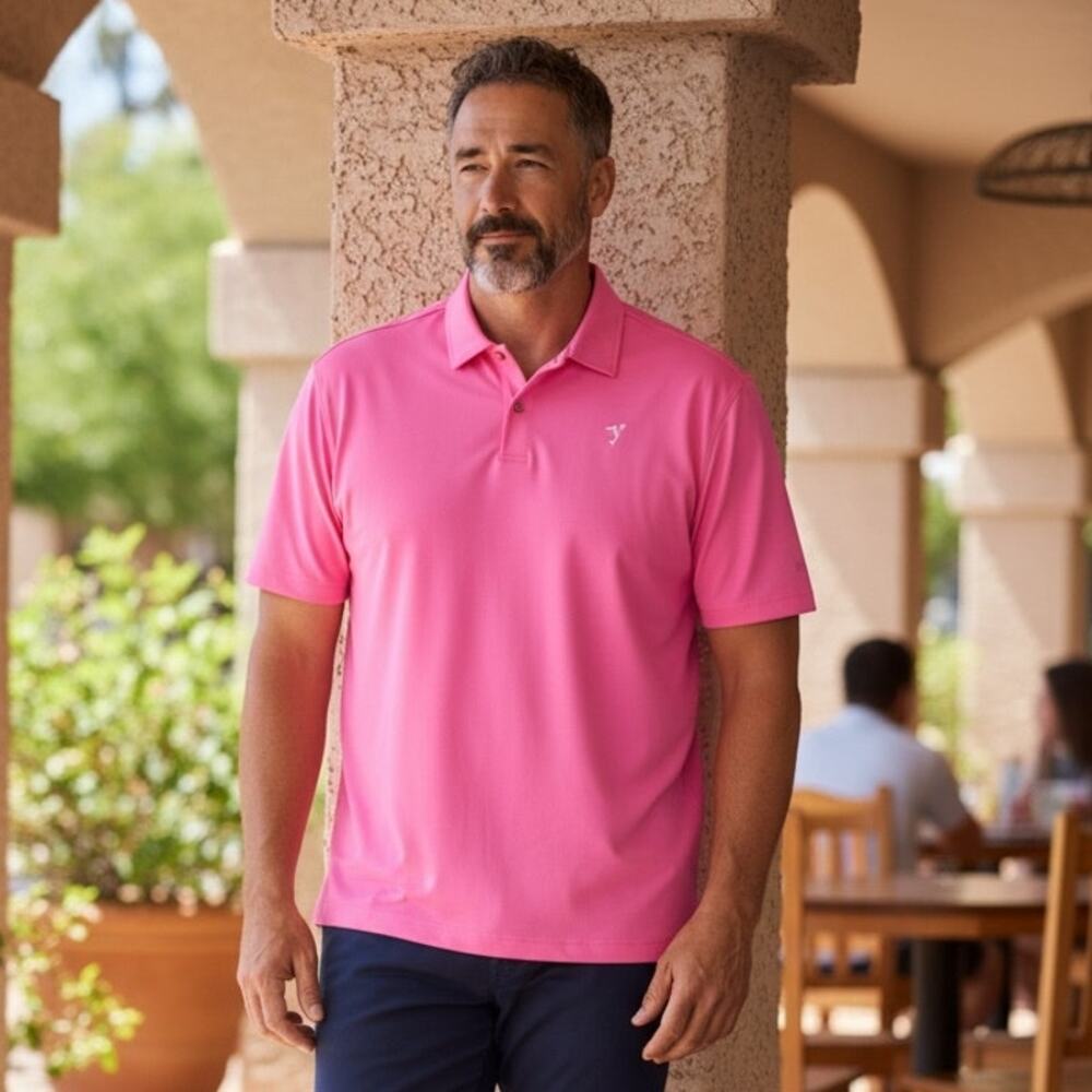 Vuori Strato Tech SS Golf Shirt Polo Hot Pink Casamigos Tequila Logo Mens XL